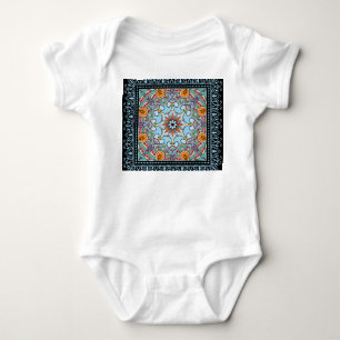 Body Para Bebê Dodle ornamental colorida: padrão simétrico.