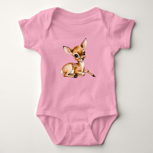 Body Para Bebê Doe Bonito A Arder, Deer Lover Gift, (Frente)