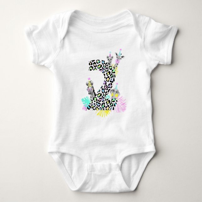 Body Para Bebê Dois maiôs selvagens de aniversário (Frente)