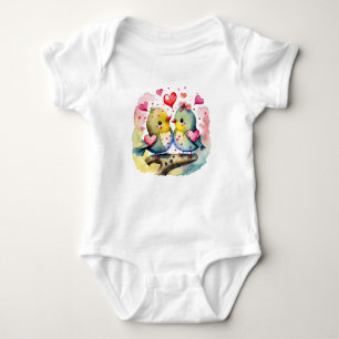 Body Para Bebê Dois Pássaros Bons no Amor