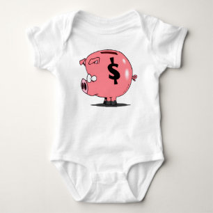 Body Para Bebê "Dólar - Sinal de Porquinho**T-Shirt