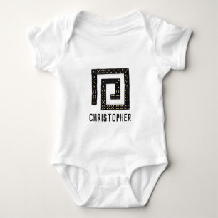 Body Para Bebê Domino Spiral Nome Baby Bodysuit