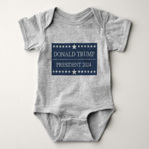 Body Para Bebê Donald Trump Presidente 2024 Bold Blue