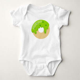 Body Para Bebê Donut Fofinho Kawaii Cobertura de Trevo Verde do D