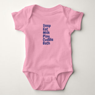 Body Para Bebê Dormir Comer Leite Jogar Cuddle impressa em Baby T