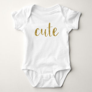 Body Para Bebê Dourada Tipografia Bebê Na moda