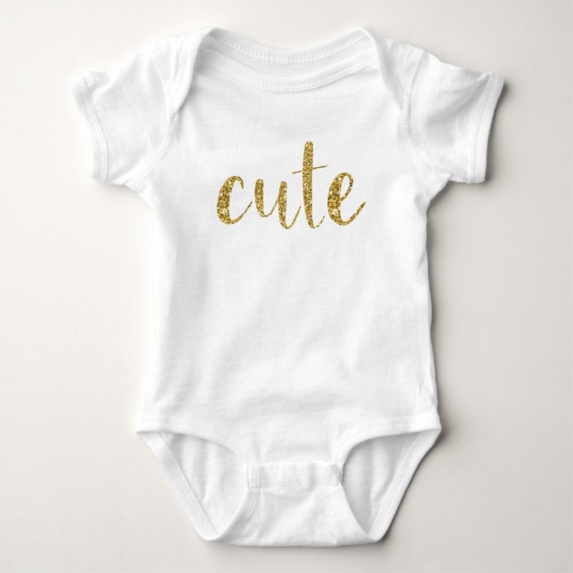 Body Para Bebê Dourada Tipografia  Bebê Na moda (Frente)