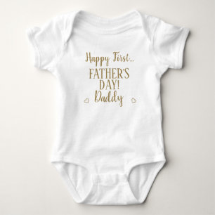 Body Para Bebê Dourada Tipografia do Pai Feliz Dia de os pais