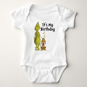Body Para Bebê Dr. Seuss Aniversário de Inverno do Grinch