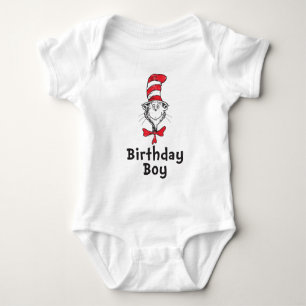 Body Para Bebê Dr. Seuss Cat no Hat Birthday Boy