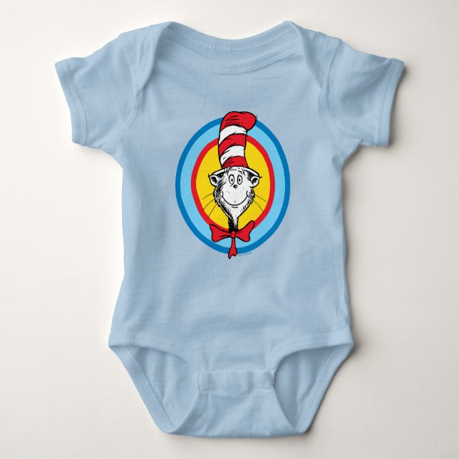 Body Para Bebê Dr. Seuss | Gato no Chapéu Gráfico da Cabeça (Frente)