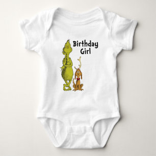 Body Para Bebê Dr. Seuss Grinch Inverno Garota de Aniversário