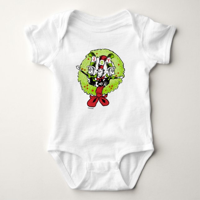Body Para Bebê Dr. Seuss| Grinch| Joy de Natal de Who-ville (Frente)