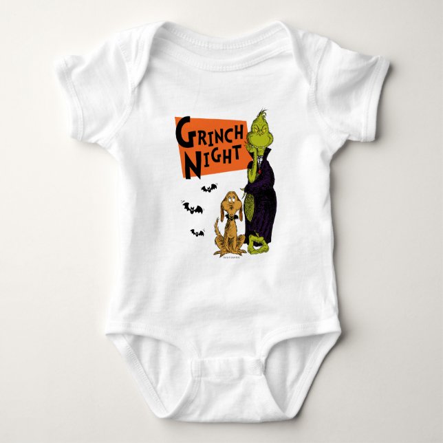 Body Para Bebê Dr. Seuss | Noite Grinch do Halloween Gráfico (Frente)
