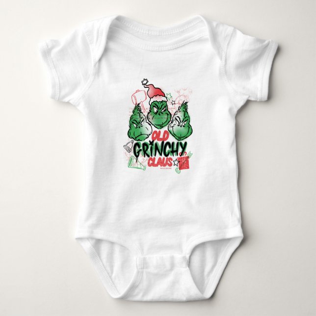 Body Para Bebê Dr. Seuss | Velho Grinch Claus (Frente)