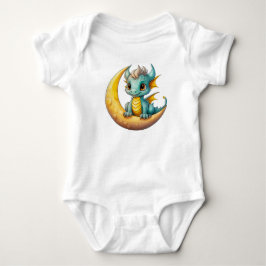Body Para Bebê Dragão Bebê na Lua – Design Fantasia para Pequenos
