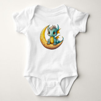 Body Para Bebê Dragão Bebê na Lua – Design Fantasia para Pequenos
