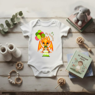 Body Para Bebê Dragão de aniversário
