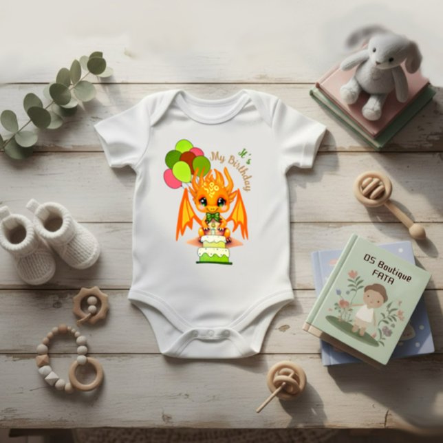 Body Para Bebê Dragão de aniversário (Criador carregado)