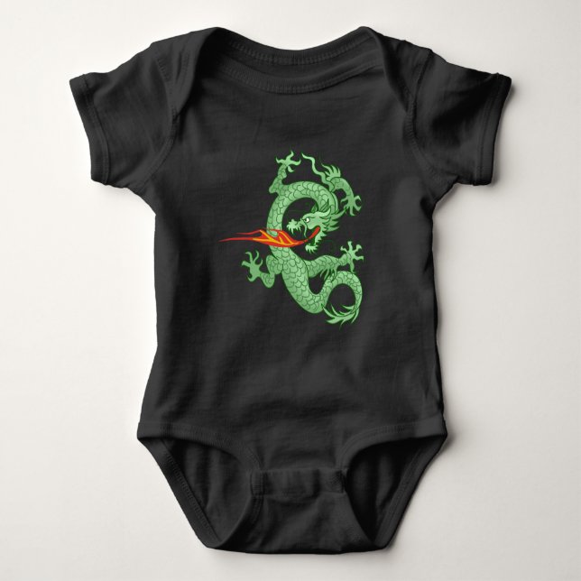Body Para Bebê Dragão de Breve-Fogo (Frente)