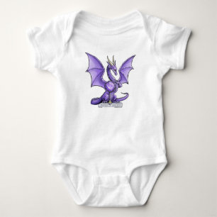Body Para Bebê Dragão de fevereiro Birthstone - ametista