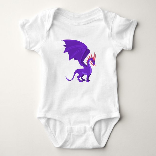 Body Para Bebê Dragão roxo (Frente)