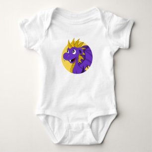 Body Para Bebê Dragão roxo acariciando roupa para bebê
