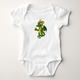 Body Para Bebê Dragão verde desenho animado Bebê roupa de bebê