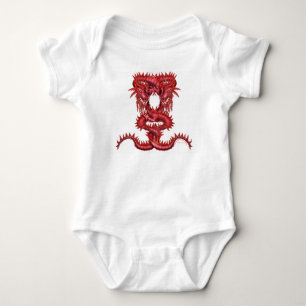 Body Para Bebê Dragão vermelho dobro