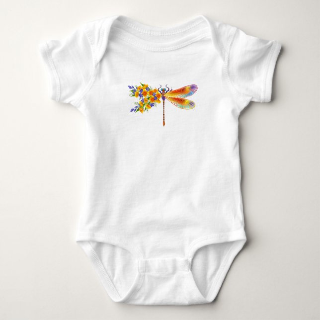 Body Para Bebê Dragonfly Amarelo (Frente)