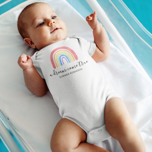 Body Para Bebê Dream Vem Verdadeiro Rainbow Baby (Criador carregado)