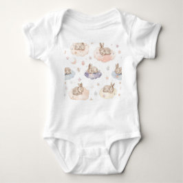 Body Para Bebê Dreamy Bunny Clouds Baby Bodysuit | Sleeping Bunny