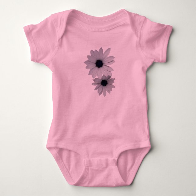 Body Para Bebê duas flores brancas (Frente)