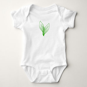 Body Para Bebê Duas Folhas Verdes Interligadas