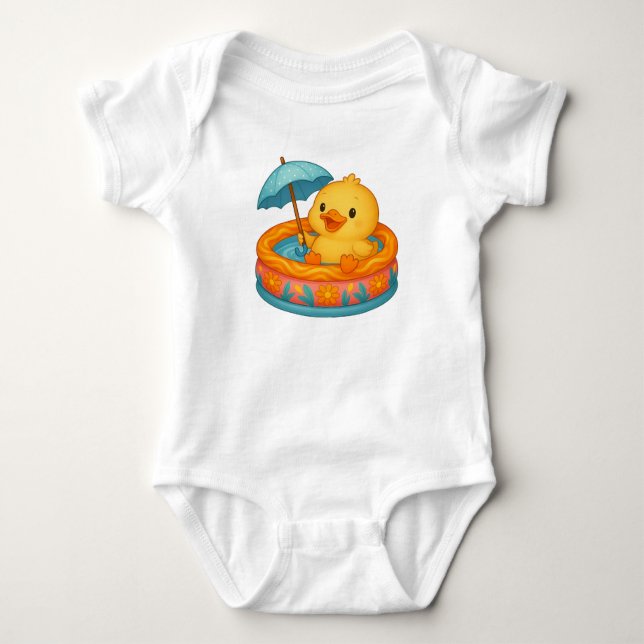 Body Para Bebê Ducky Bath Time Baby Bodysuit (Frente)