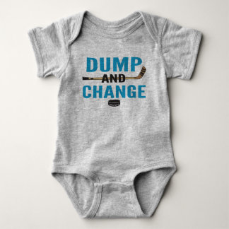 Body Para Bebê Dump and Change Hockey Baby Turquoise Blue