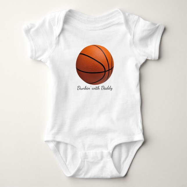 Body Para Bebê Dunkin" com roupa de Pai (Frente)