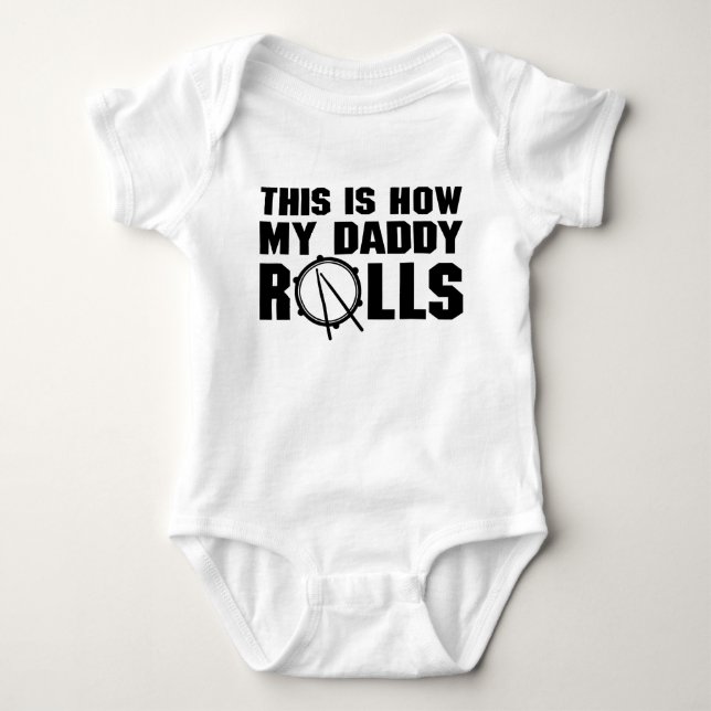 Body Para Bebê É Assim Que Meu Pai Rola Drummer (Frente)