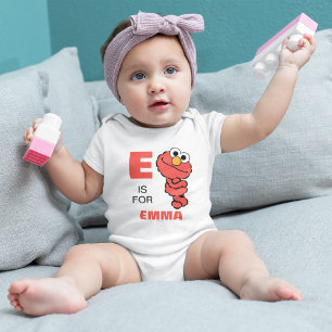 Body Para Bebê E é de Elmo Adicione seu Nome