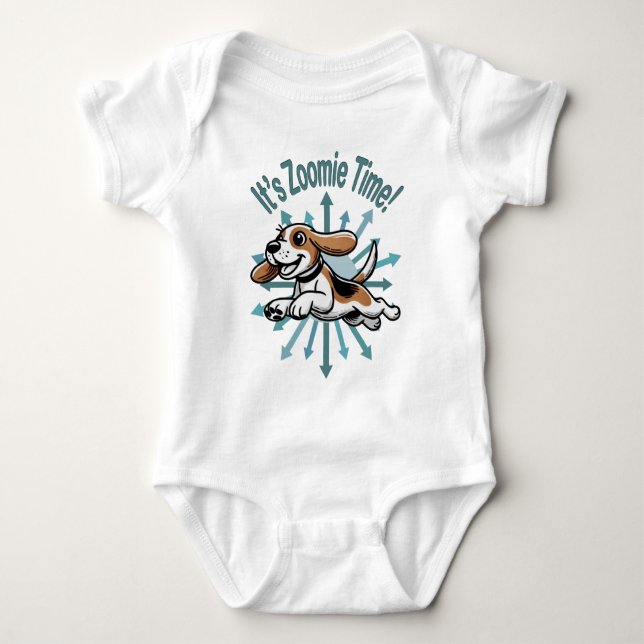 Body Para Bebê É hora do Zoomie Beagle (Frente)