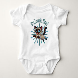 Body Para Bebê É Hora do Zoomie Gato Siames