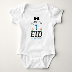 Body Para Bebê É o meu primeiro Eid - diga Mashallah