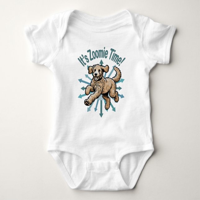 Body Para Bebê É o Zoomie Time Doodle (Frente)