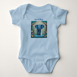Body Para Bebê É um menino Elefante bebê azul,
