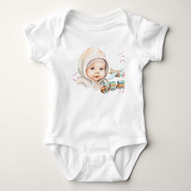 Body Para Bebê É uma garota cara de bebê rosa (Frente)