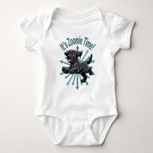 Body Para Bebê É Zoomie Time Black Lab