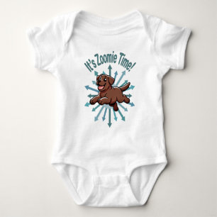 Body Para Bebê É Zoomie Time Chocolate Lab