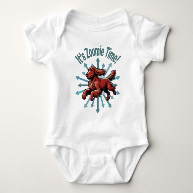 Body Para Bebê É Zoomie Time Irish Setter (Frente)
