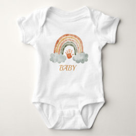 Body Para Bebê Earthy Tone Watercolor Boho Rainbow "Baby"