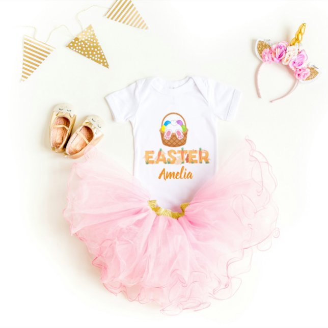 Body Para Bebê Easter Personalized Baby Bodysuit (Criador carregado)